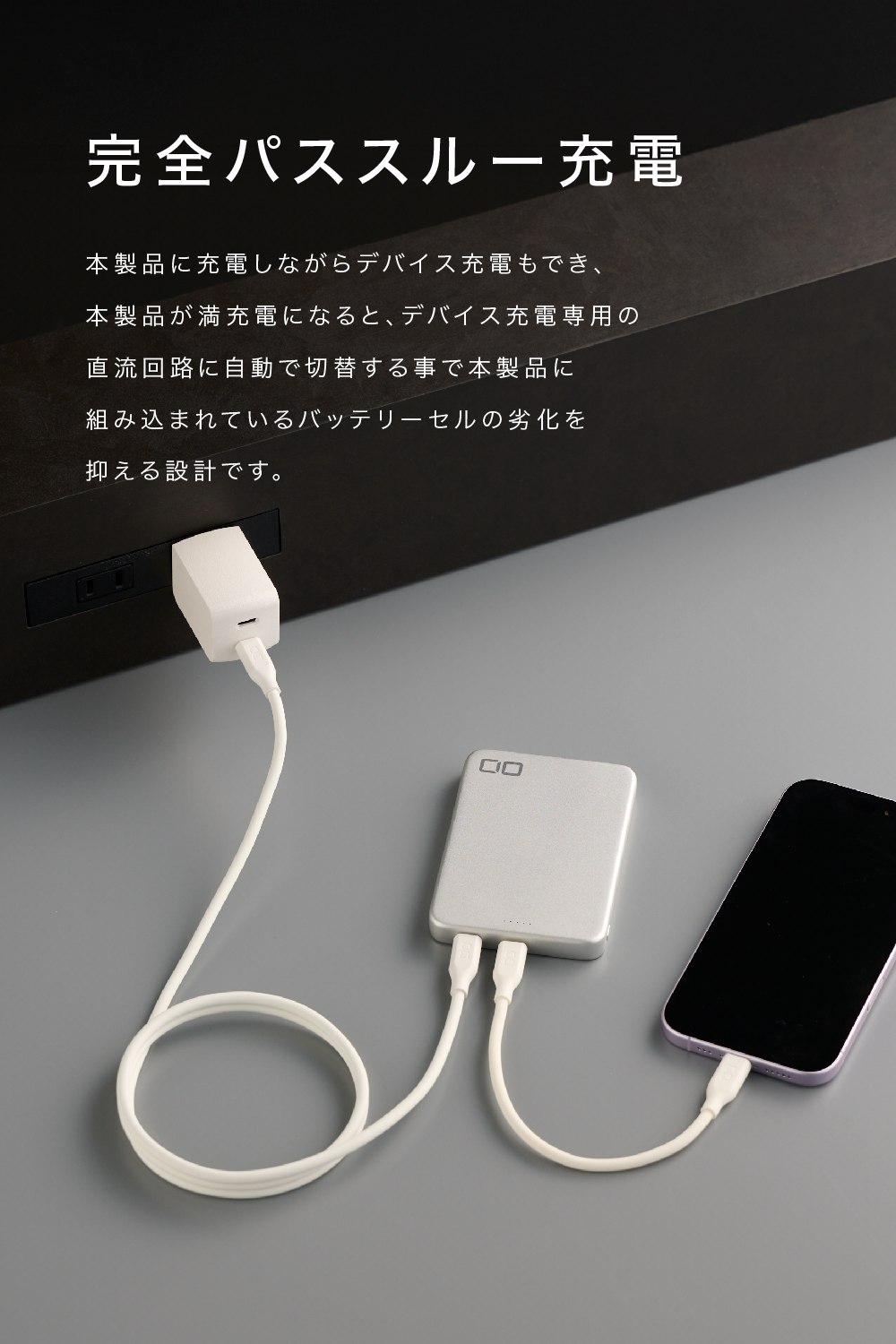 CIO SMARTCOBY SLIMⅡ Pro 8K パススルー充電 - 充電しながらスマホへ給電できる